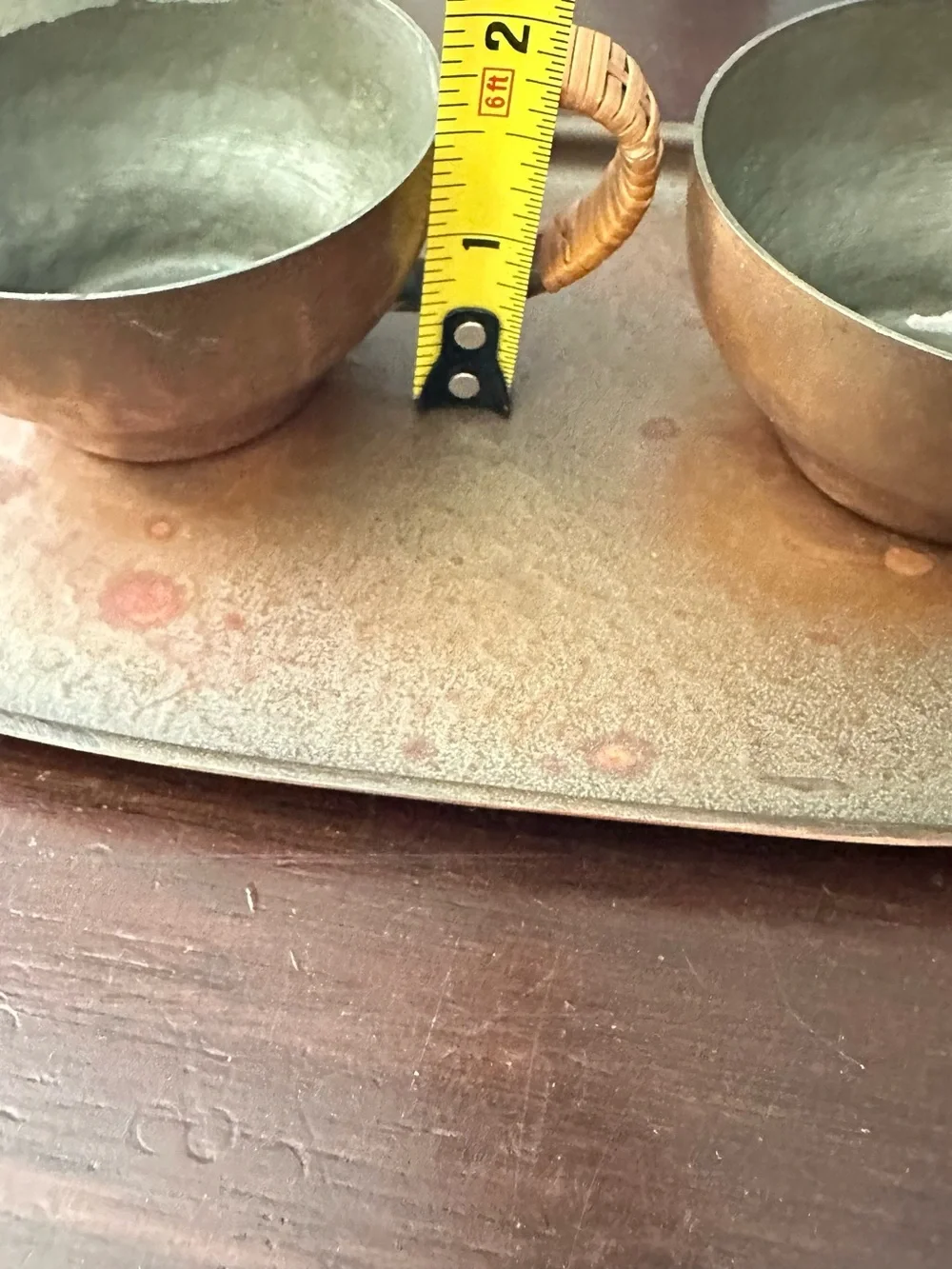 Vintage Copper Creamer & Sugar Bowl Set